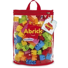 Ecoiffier - Sac de briques Abrick 120 pièces, jeu de construction en plastique multicolore pour enfant dès 18 mois