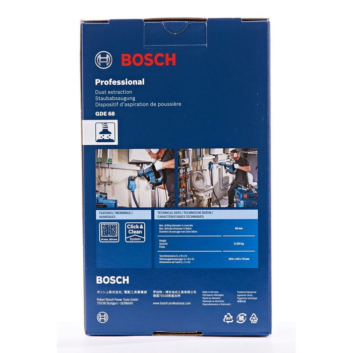 Bosch Professional GDE 68 Accessoire d'aspiration universel pour perçages jusqu'à 68 mm