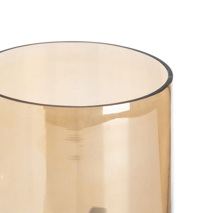 BigBuy Home Bougeoir Doré Verre Acier 12 x 12 x 23 cm BigBuy Home Bougeoir Doré Verre Acier 12 x 12 x 23 cm