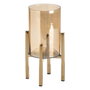 BigBuy Home Bougeoir Doré Verre Acier 12 x 12 x 23 cm