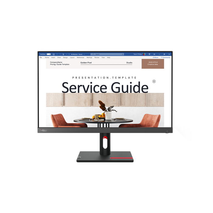Lenovo Écran PC ThinkVision S24i-30 (Réf. 63DEKAT3EU) - 24" Full HD, IPS, HDMI, VGA - Noir