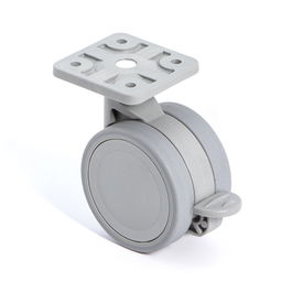 STAMPMATIC Rueda Giratoria Vega Ø60mm avec Jante Caoutchouc Plaque Gris Frein