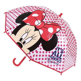 Cerdá Parapluie manuel à bulles Minnie pour enfants, âge recommandé 2 à 8 ans, matériau POE, couleur rouge