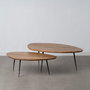 Jeu de 2 tables Noir Naturel 110 x 63 x 40 cm (2 Unités)