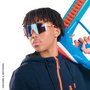Toy Partner - Lunettes Tactiques Nerf Ner0413 (Neostrike) - Gafas de Protection pour Jeu - Monture Léger, Verres Miroir Bleu - Licence NERF