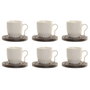 Home ESPRIT Ensemble de tasses à café Blanc et Brun foncé Bambou Porcelaine 90 ml, 6 Pièces