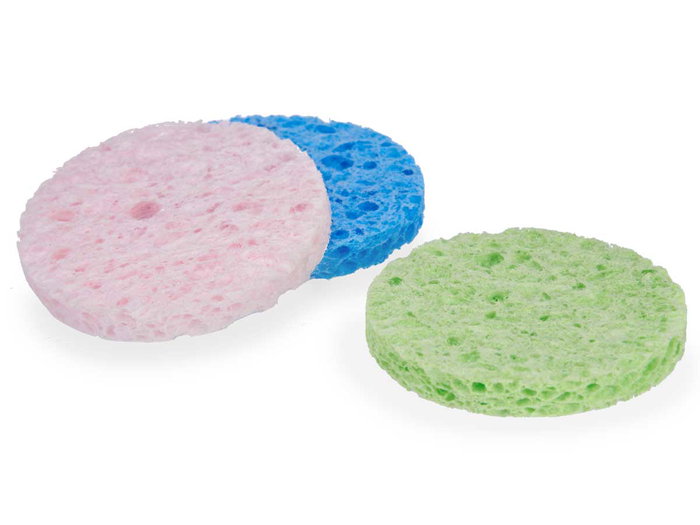 Berilo Lot de 3 Éponges Démaquillantes Assorties Couleurs Cellulose 8x29x1 cm (Set de 38)