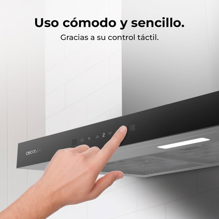 Hotte Conventionnelle Cecotec 60 cm Bolero Flux TT 605500 Verre noire A++ cristal Hotte Conventionnelle Cecotec 60 cm Bolero Flux TT 605500 Verre noire A++ cristal
