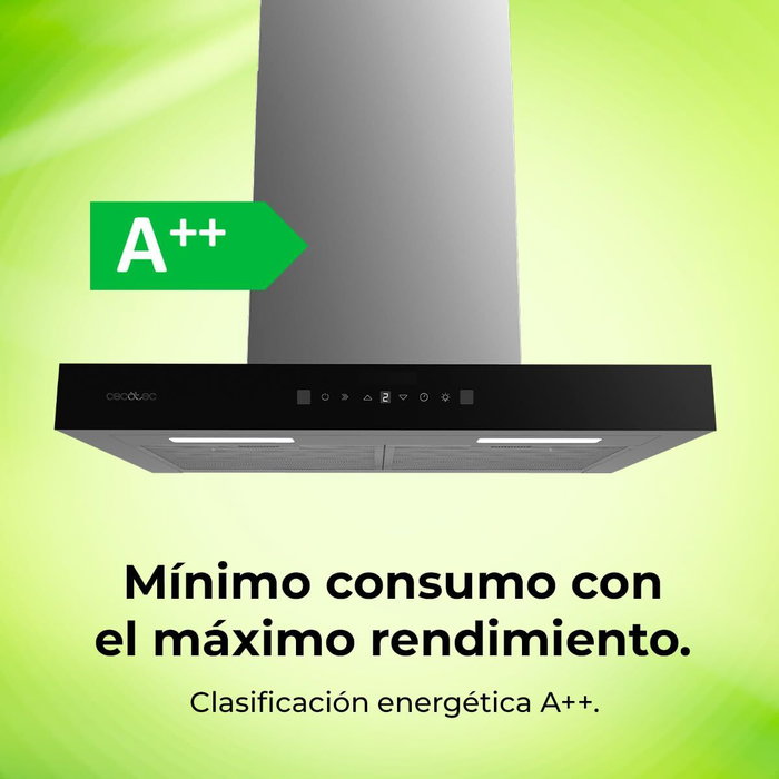 Hotte Conventionnelle Cecotec 60 cm Bolero Flux TT 605500 Verre noire A++ cristal Hotte Conventionnelle Cecotec 60 cm Bolero Flux TT 605500 Verre noire A++ cristal