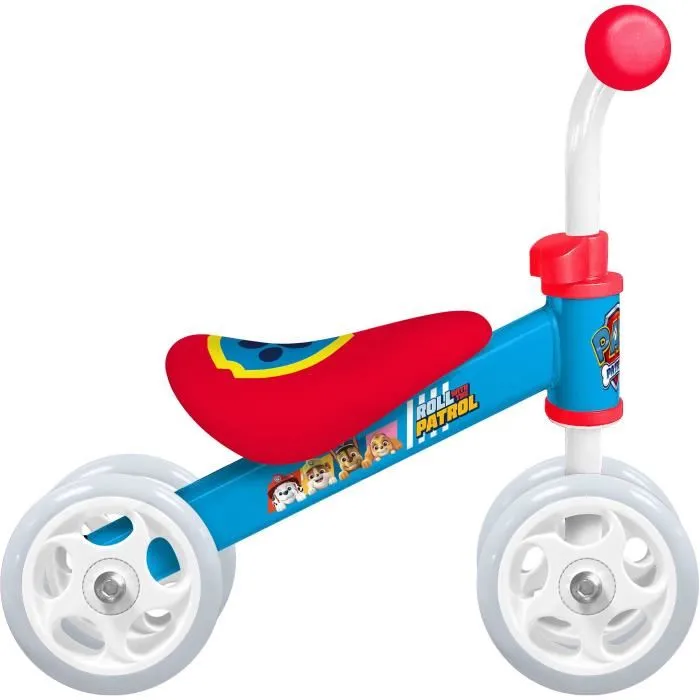 Paw Patrol Pat'Patrouille Draisienne Porteur 4 Roues - Bleu et Rouge - Pour Bébés Dès 18 Mois avec Siège Confort et Grande Stabilité
