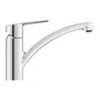 GROHE Robinet de cuisine monocommande Evier QUICKFIX Start, bec bas chromé, mousseur, flexibles souples - Réf. 31138002