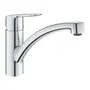 GROHE Robinet de cuisine monocommande Evier QUICKFIX Start, bec bas chromé, mousseur, flexibles souples - Réf. 31138002