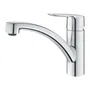 GROHE Robinet de cuisine monocommande Evier QUICKFIX Start, bec bas chromé, mousseur, flexibles souples - Réf. 31138002