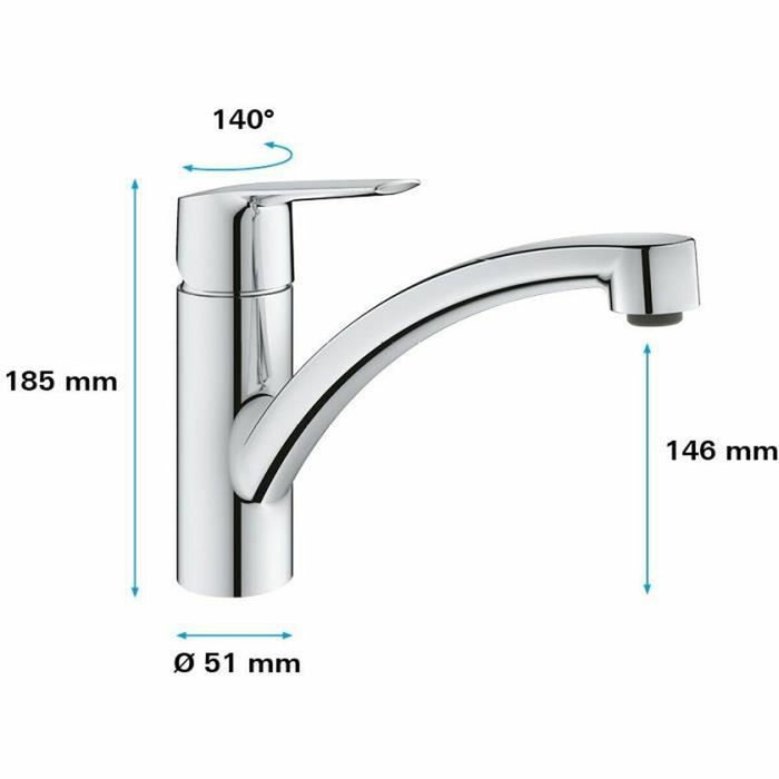 Grohe QuickFix Start Mitigeur de cuisine monocommande chromé 31138002