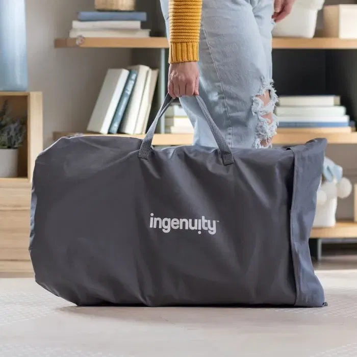 Ingenuity - Transat bébé pliable Parker avec massage du ventre, vibrations, position fixe ou à bascule - Cadeau bébé