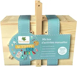 Sycomore - Activity Box SYCOMORE - Boîte d'activités manuelles enfants avec plus de 1000 pièces - Dès 3 ans - Feutres, papiers, gommettes, strass, ciseaux, colle, peinture, tampons