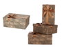 Pincello Lot de 3 Boîtes en Carton Rectangulaire Marron à Rayures avec Ruban 23x10x16 cm (Set de 12)
