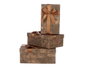 Pincello Lot de 3 Boîtes en Carton Rectangulaire Marron à Rayures avec Ruban 23x10x16 cm (Set de 12)