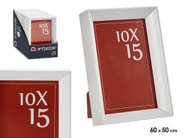 Giftdecor Porte-photo en plastique moulure blanc 10x15cm (Set de 24)
