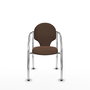 Silla Hellín tapizada con Tela color Marrón oscuro. Brazos fijos
