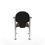 Silla Hellín tapizada con Tela color Marrón oscuro. Brazos fijos