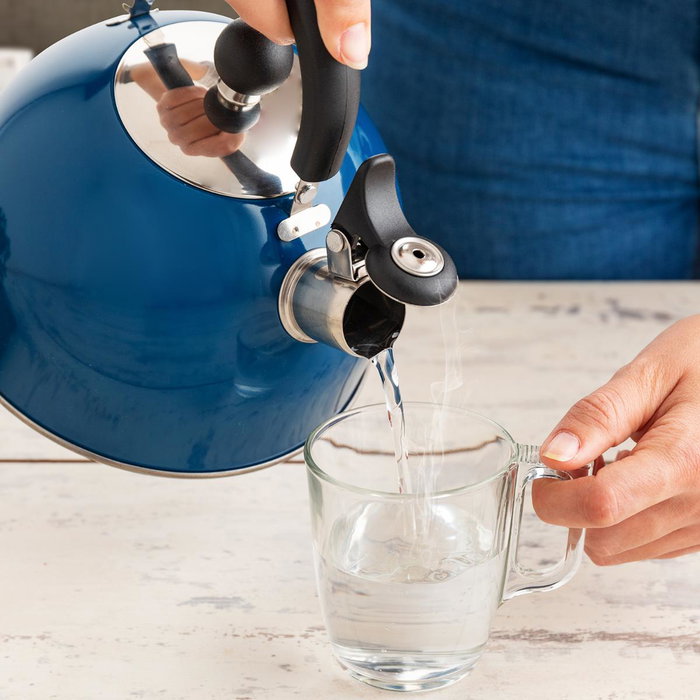 Quid Hervidor Astral 2L Acero Inoxidable Azul Brillo Asas Soft Touch Compatible Induction Vitrocerámica Gas Eléctrico