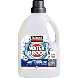 Rubson - Revêtement d'étanchéité pour murs intérieurs humides - Traitement hydrofuge, anti-salpêtre et durcisseur de plâtre - Sans odeur - Incolore - Bidon de 0,75L