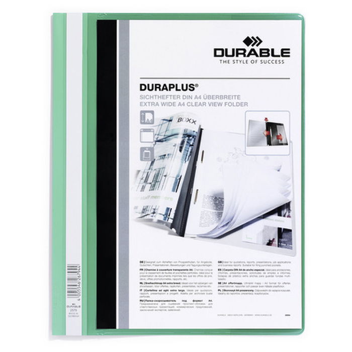 Dossier Durable Fástener Duraplus Transparent Vert A4 (25 Unités)