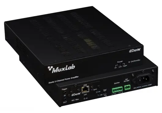 MUXLAB Amplificateur de puissance Dante 2 canaux 240W noir