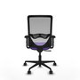 Chaise Zulema Synchro 3 positions tissu Violet Maille Gris Base en nylon noir Accoudoir 2D Sans appui-tête Roulettes 65mm nylon
