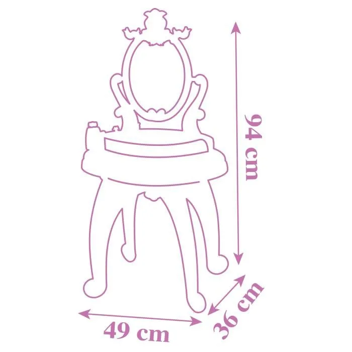 Smoby Coiffeuse Disney Princess 2-en-1 avec tabouret, miroir orientable et 3 tiroirs de rangement Smoby Coiffeuse Disney Princess 2-en-1 avec tabouret, miroir orientable et 3 tiroirs de rangement