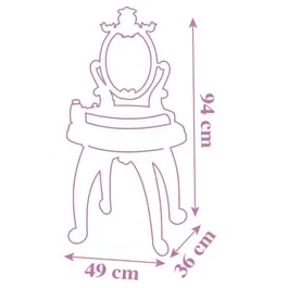 Smoby Coiffeuse Disney Princess 2-en-1 avec tabouret, miroir orientable et 3 tiroirs de rangement