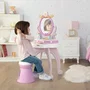Smoby Coiffeuse Disney Princess 2-en-1 avec tabouret, miroir orientable et 3 tiroirs de rangement