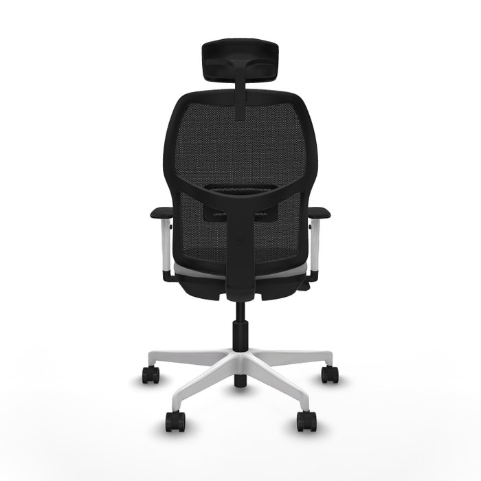 Chaise Alfera Synchrone/Traslack Maille/tissu Gris clair Maille Noir Structure polyamide blanc Accoudoirs noirs et blancs Appui-tête 2D Roulettes 65mm nylon Chaise Alfera Synchrone/Traslack Maille/tissu Gris clair Maille Noir Structure polyamide blanc Accoudoirs noirs et blancs Appui-tête 2D Roulettes 65mm nylon