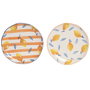 Home ESPRIT Assiette plate Citron méditerranéen Grès (Lot de 2)