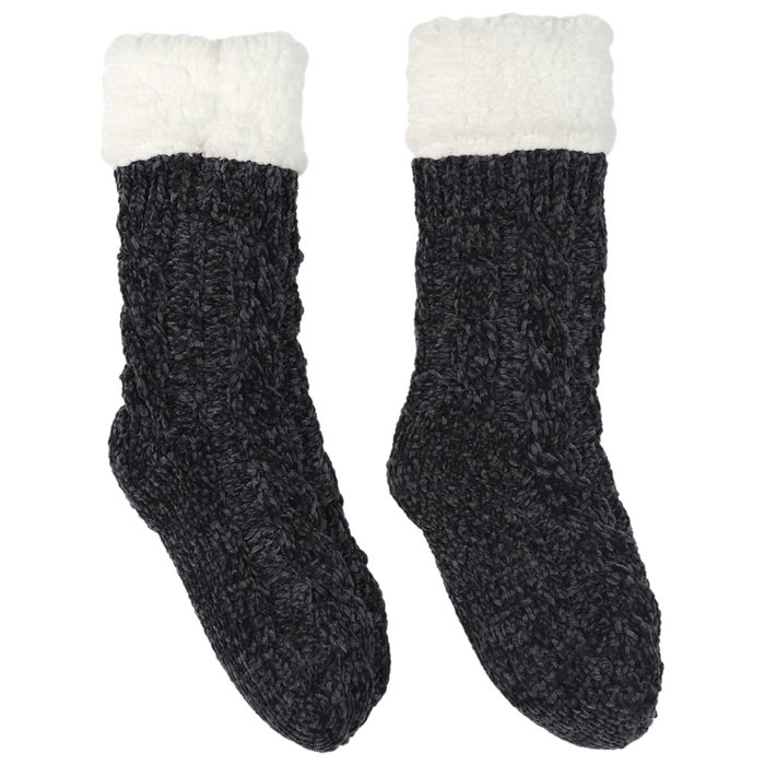Sensly Chaussettes en Chenille et Sherpa avec Semelle Antidérapante