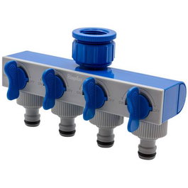 Riegolux Adaptateur de Robinet Femelle 1/2'' 3/4'' 4 Sorties avec Contrôle