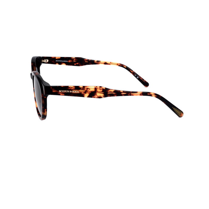 Scotch & Soda SS8016 Lunettes de Soleil Homme - Monture Ronde en Acétate - Verres UV400 50-21-145 mm