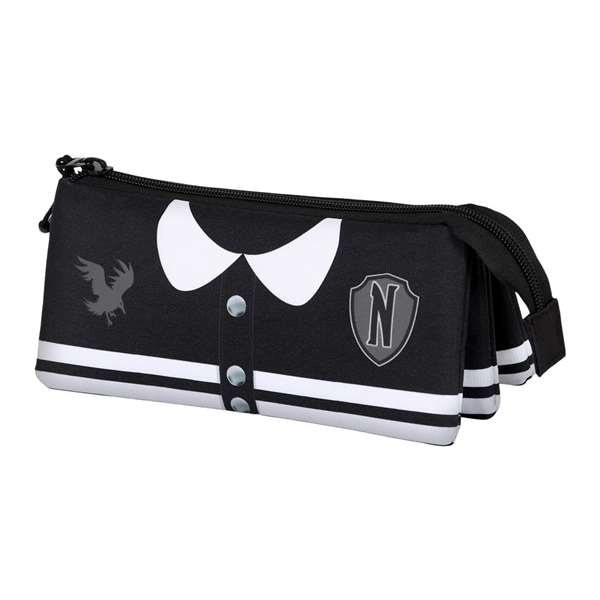 Karactermania Portatodo Triple Fan 2.0 Étui à trois compartiments en polyester, Noir, 23 x 11 x 7 cm