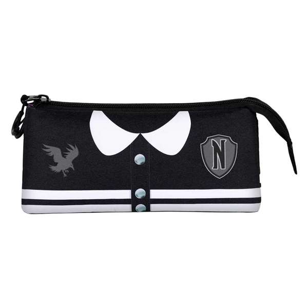 Karactermania Portatodo Triple Fan 2.0 Étui à trois compartiments en polyester, Noir, 23 x 11 x 7 cm