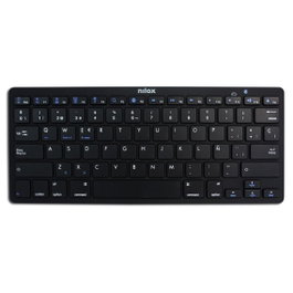 Nilox NXKB01B Clavier Bluetooth Sans Fil Espagnol AZERTY Noir - 14 Touches Multimédia, QWERTY, Bureau Maison