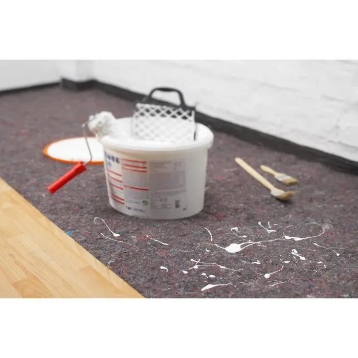 Meister Bâche absorbante 1 x 25 m, polyéthylène (PE) 220 g/m², imperméable, pour usage intérieur et extérieur, grise Meister Bâche absorbante 1 x 25 m, polyéthylène (PE) 220 g/m², imperméable, pour usage intérieur et extérieur, grise