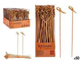KINVARA Set de 48 brochettes naturel en bambou