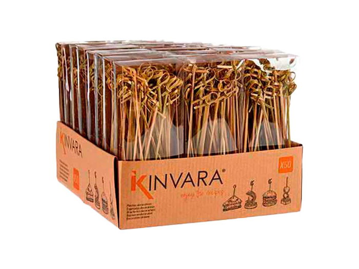 KINVARA Set de 48 brochettes naturel en bambou