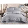 Parure de lit housse de couette 220 x 240 cm + 2 taies d'oreiller 60 x 60 cm, 80% coton 20% polyester, gris, 229 fils