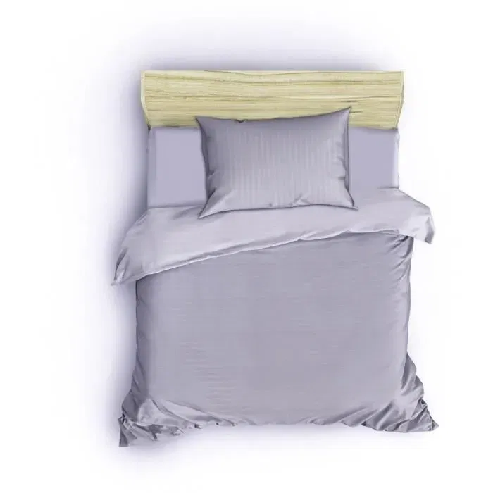 Parure de lit housse de couette 220 x 240 cm + 2 taies d'oreiller 60 x 60 cm, 80% coton 20% polyester, gris, 229 fils