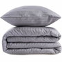 BigBuy Home Parure de couette Gris King Size 3 Pièces