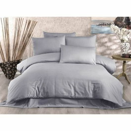 BigBuy Home Parure de couette Gris King Size 3 Pièces