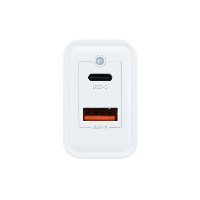 Coolbox Chargeur Mural USB 30W GaN avec USB-C et USB-A, Charge Rapide pour Smartphones et Tablettes