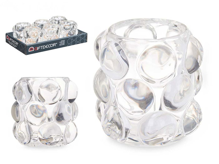 Giftdecor Porte-bougie boule petit transparent verre 8,4 x 9 x 8,4 cm (Set de 12) Giftdecor Porte-bougie boule petit transparent verre 8,4 x 9 x 8,4 cm (Set de 12)